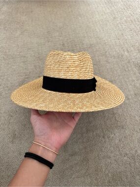 Brixton Natural Straw Fedora with Black Band